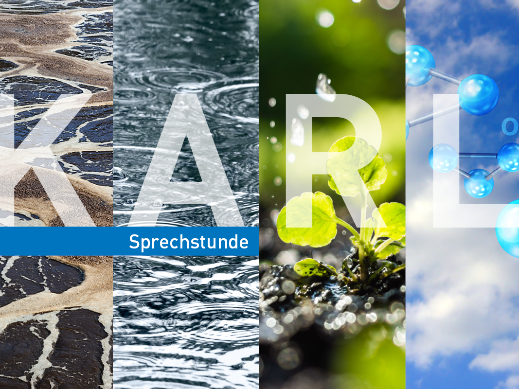 vier Motive zur Kommunalabwasserrichtlinie mit dem Zusatz Sprechstunde