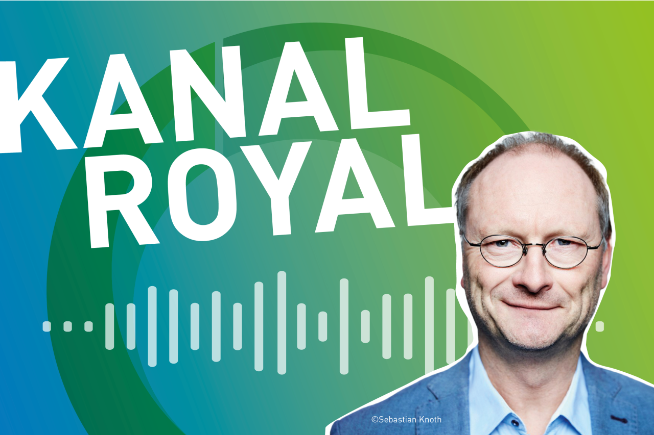 Erkennungssymbol für den Podcast Kanal Royal mit Fotoporträt von Sven Plöger